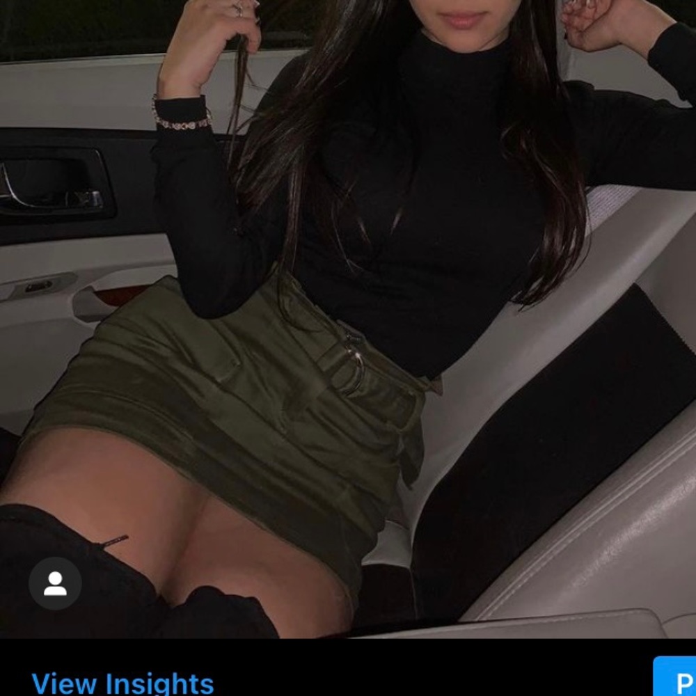 Army green denim skirt. - Picture 1 of 4